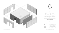 Exploded axonometric diagram illustrating the layered facade system and design concept for the SNAP Campus Park amenity building.